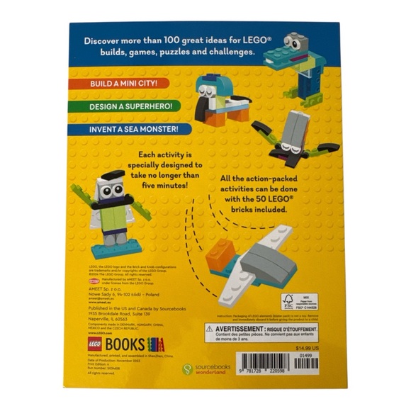 LEGO 5-Minute Builds Book + 50 Bricks – Over 100 Quick Build Ideas (NEW) - Picture 4 of 4